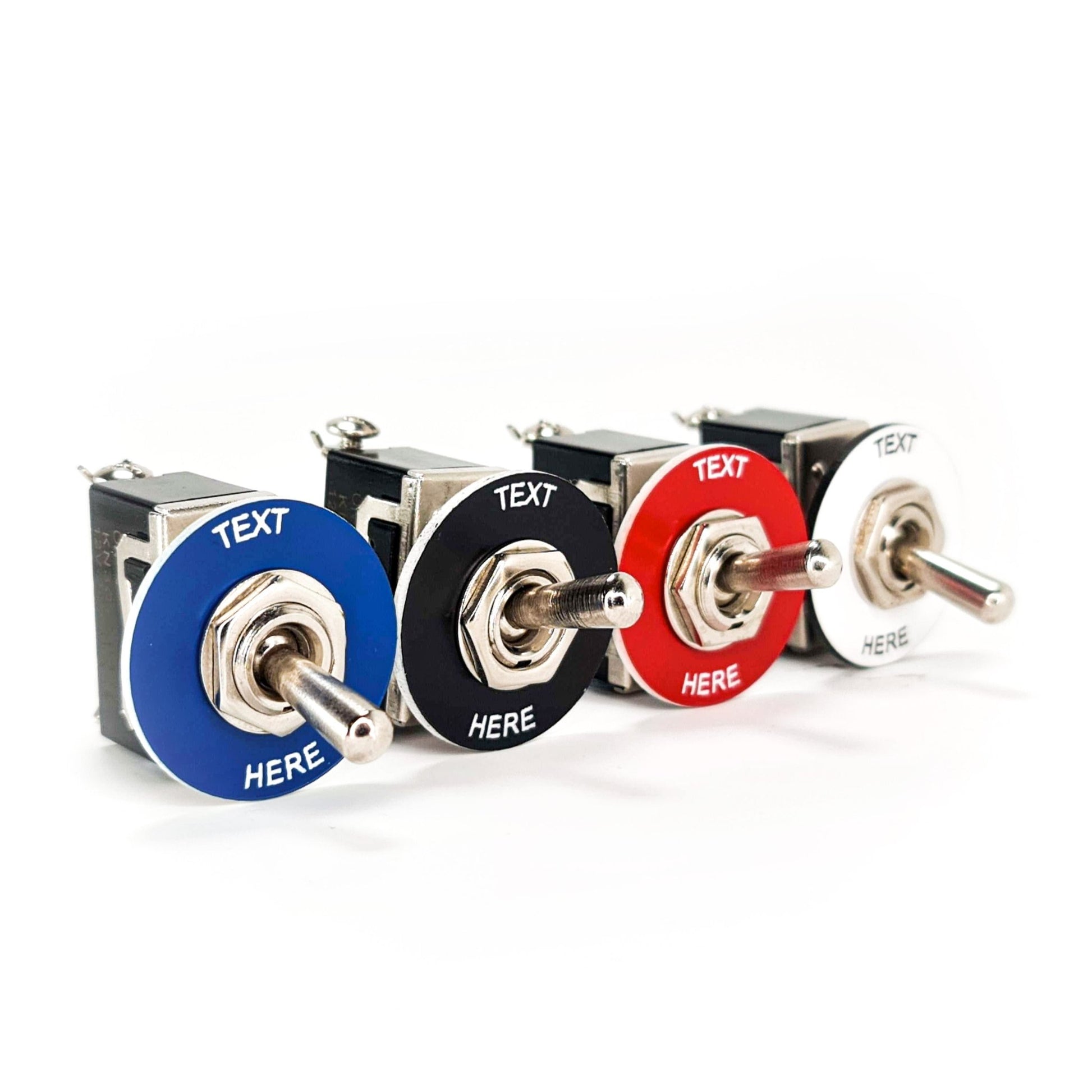 Circle Silver - Toggle Switch Tag Tab Labels Classic Car Boat - Classic Gent