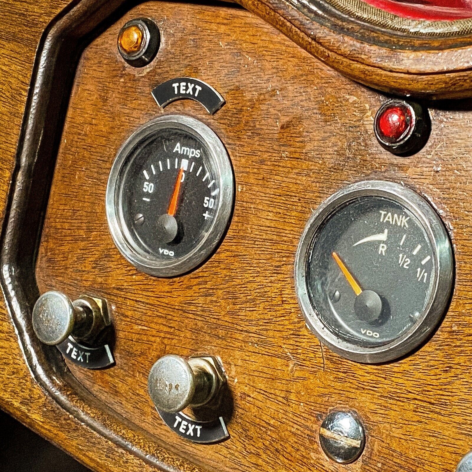 Half Circle Red- Toggle Switch Tag Tab Labels Classic Car Boat - Classic Gent