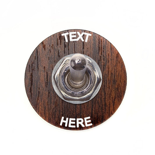Circle Walnut - Toggle Switch Tag Tab Labels Classic Car Boat - Classic Gent