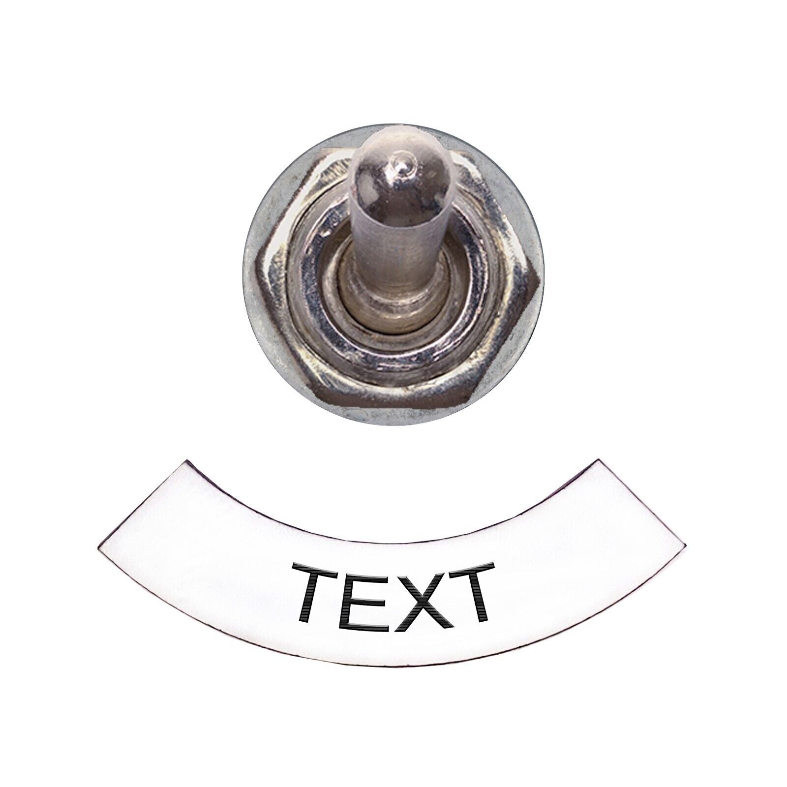 Half Circle White - Toggle Switch Tag Tab Labels Classic Car Boat - Classic Gent