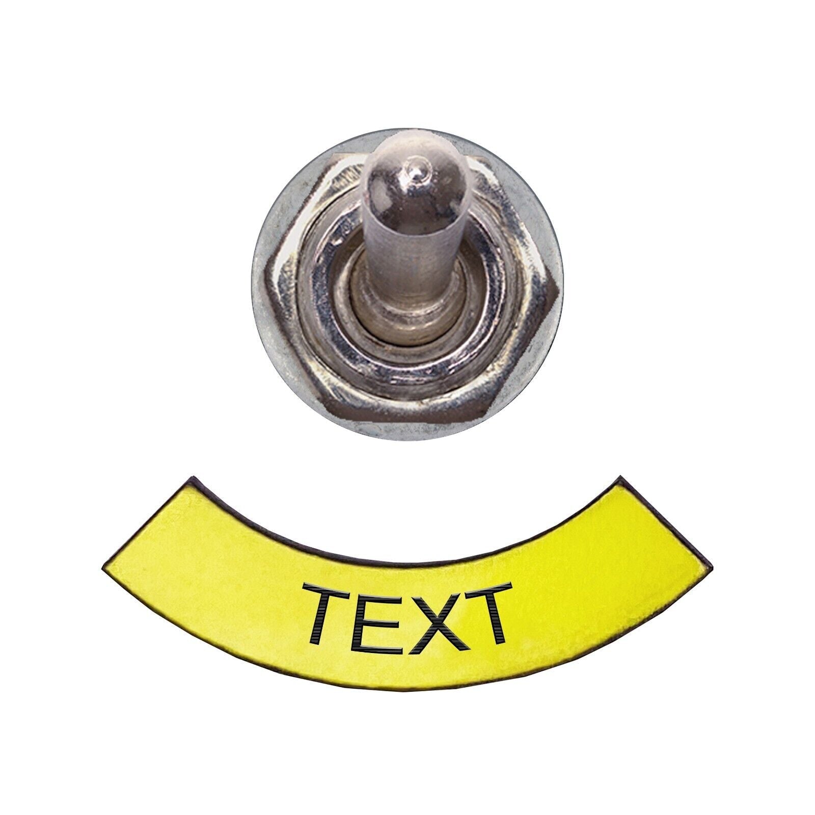 Half Circle Yellow- Toggle Switch Tag Tab Labels Classic Car, Boat, Plane - Classic Gent