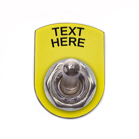Text Above Yellow - Toggle Switch Tag Tab Labels Classic Car Boat - Classic Gent