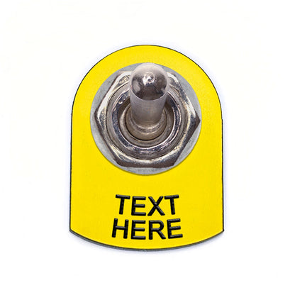Text Below Yellow - Toggle Switch Tag Tab Labels Classic Car Boat - Classic Gent
