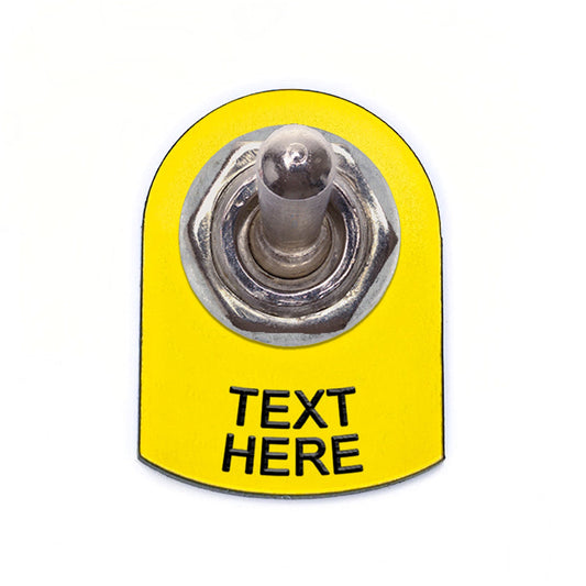 Text Below Yellow - Toggle Switch Tag Tab Labels Classic Car Boat - Classic Gent